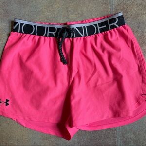 Under Armour Pink Athletic Shorts with Elastic Waistband